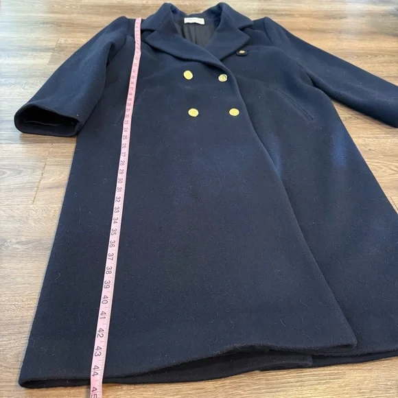 Forecaster of Boston Navy Wool Trench Coat Size L